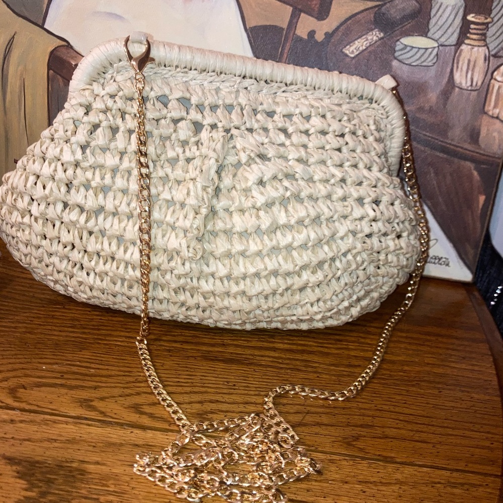 Woven Crossbody - Clutch Bag Cream Rattan NWOT